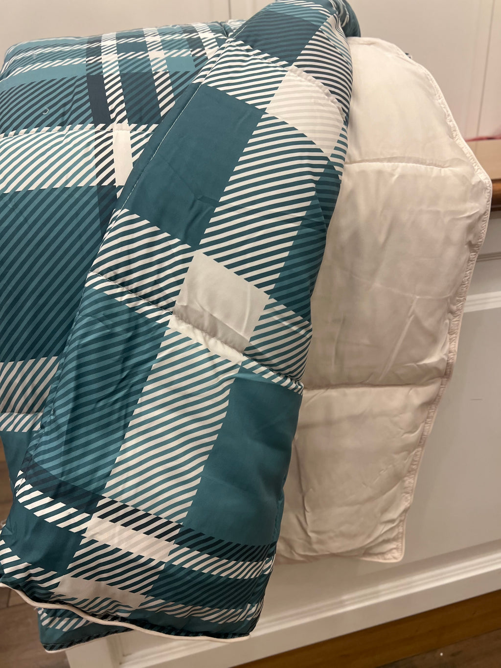 Trapunta piazza e mezza a quadri