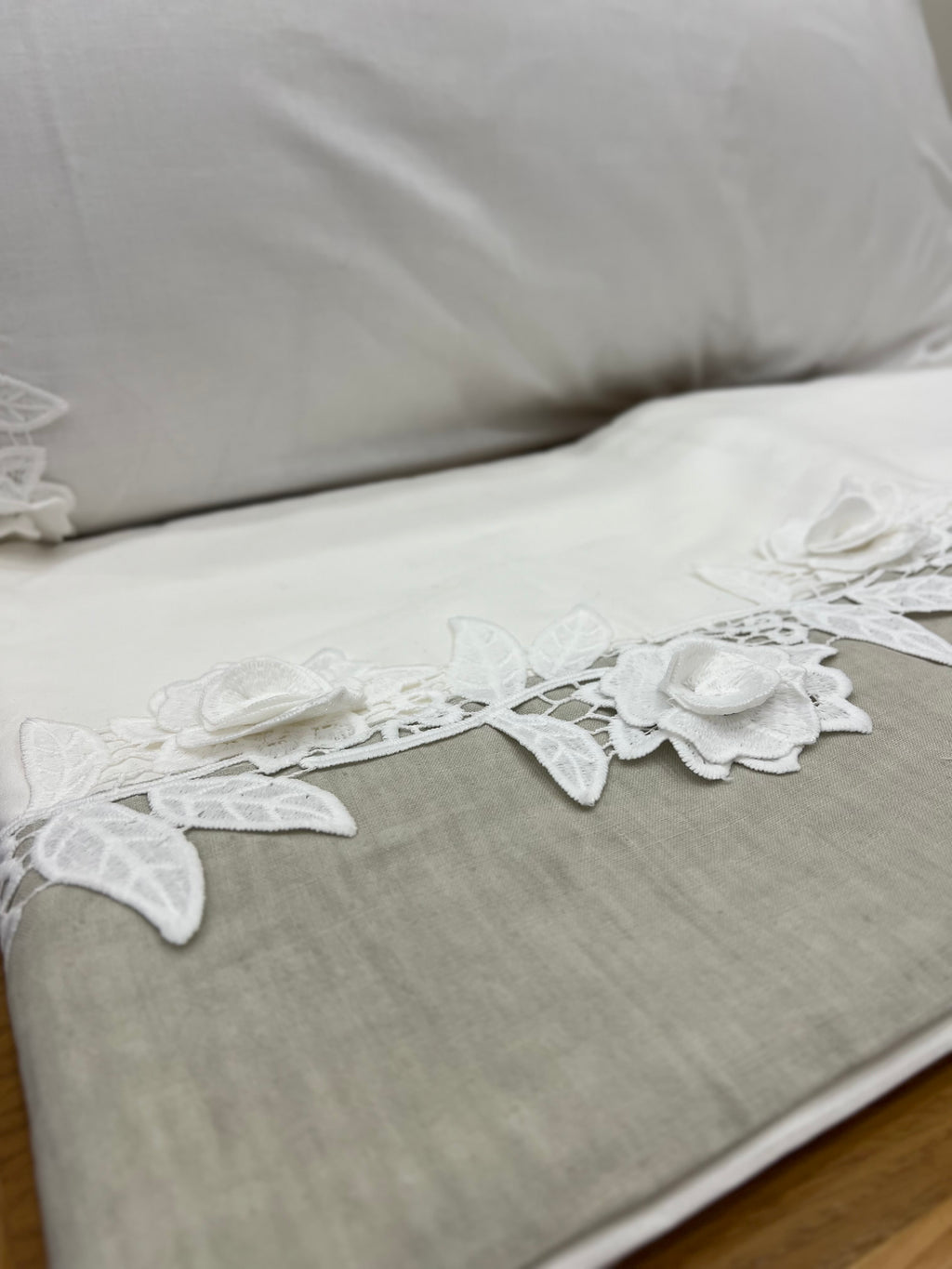 Completo lenzuola pizzo rose