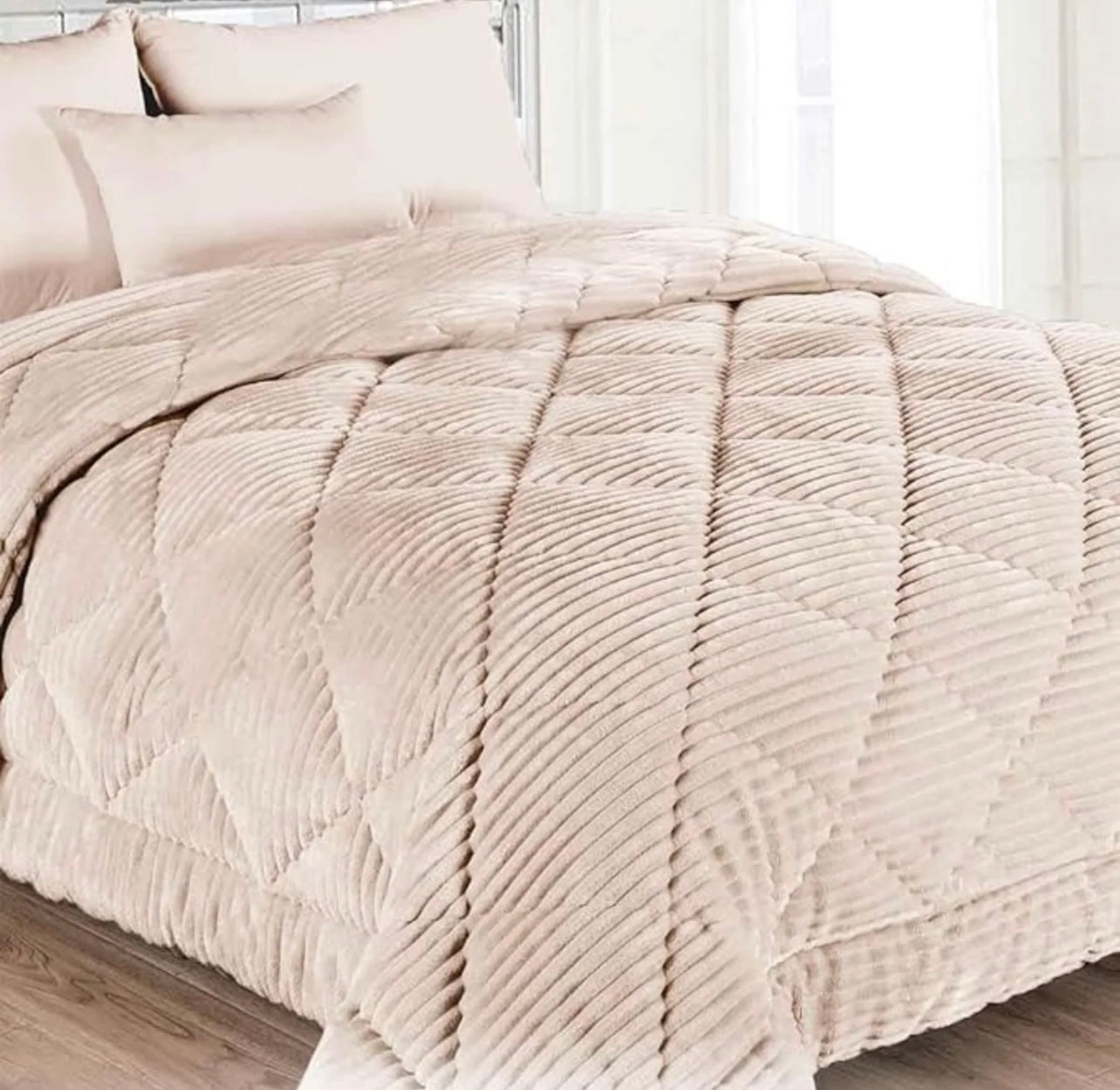 Trapunta ciniglia rigata piazza e mezza