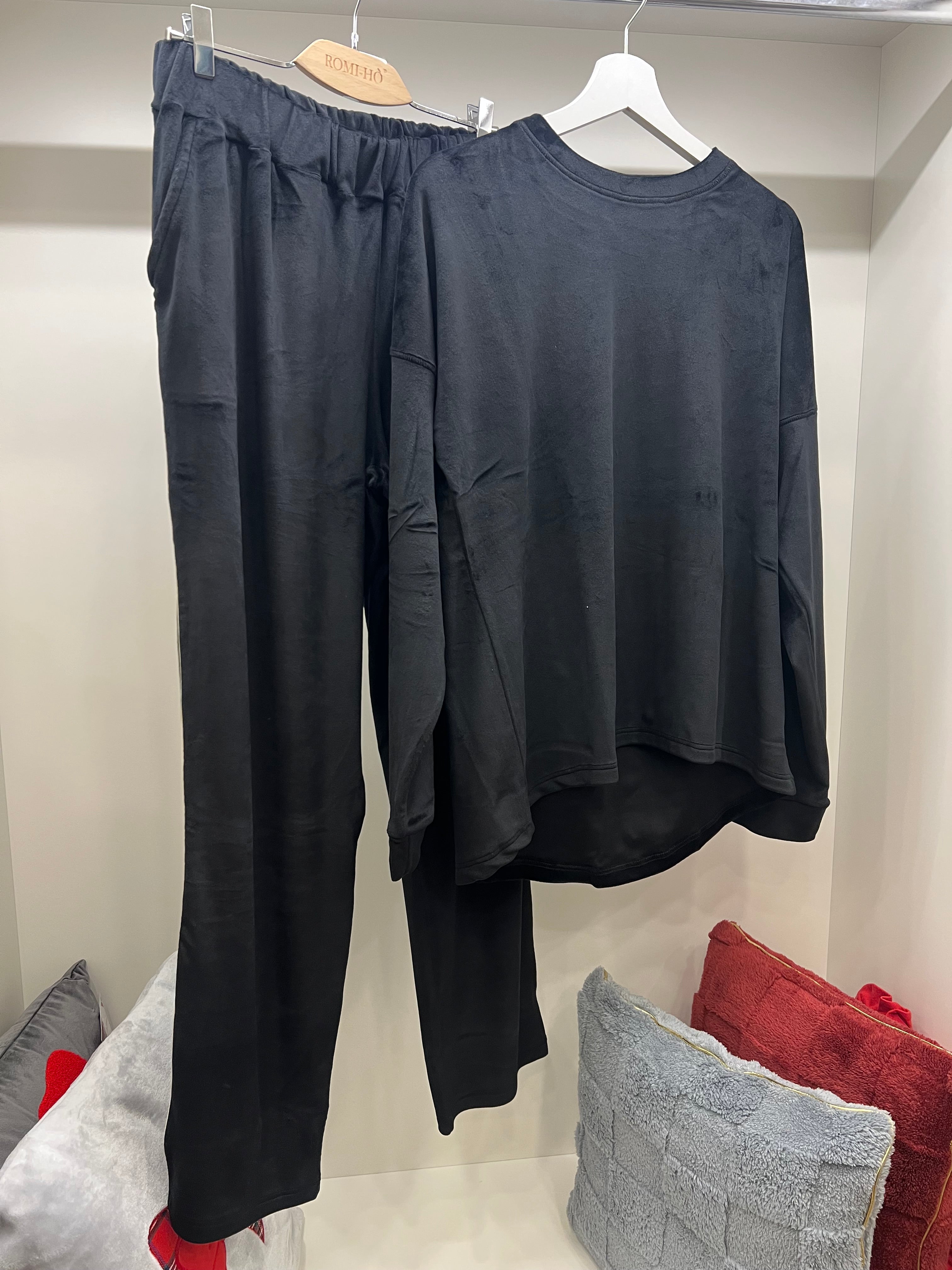 Tuta casa giro collo in velluto