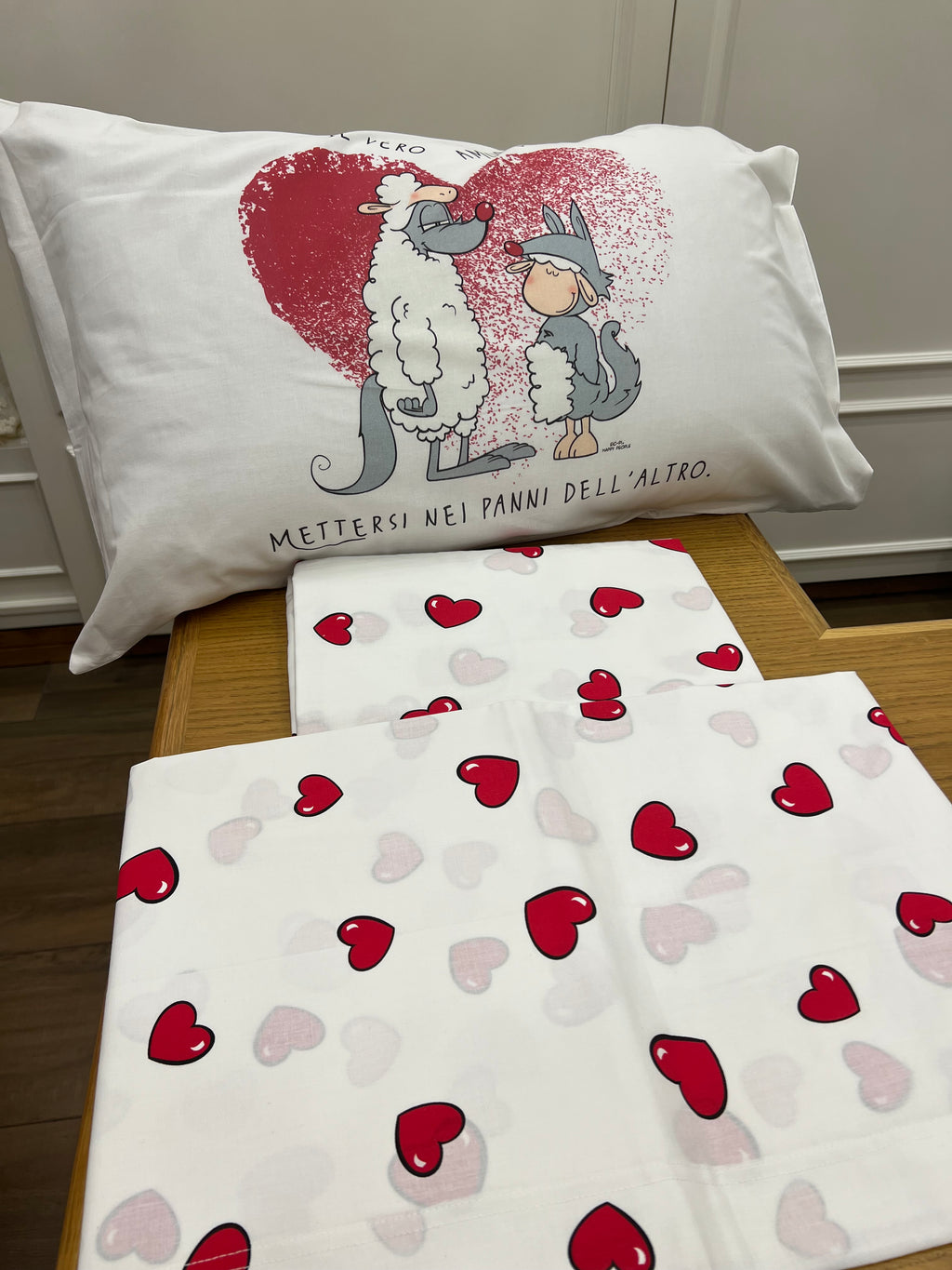 Completo lenzuola singolo cuoricini