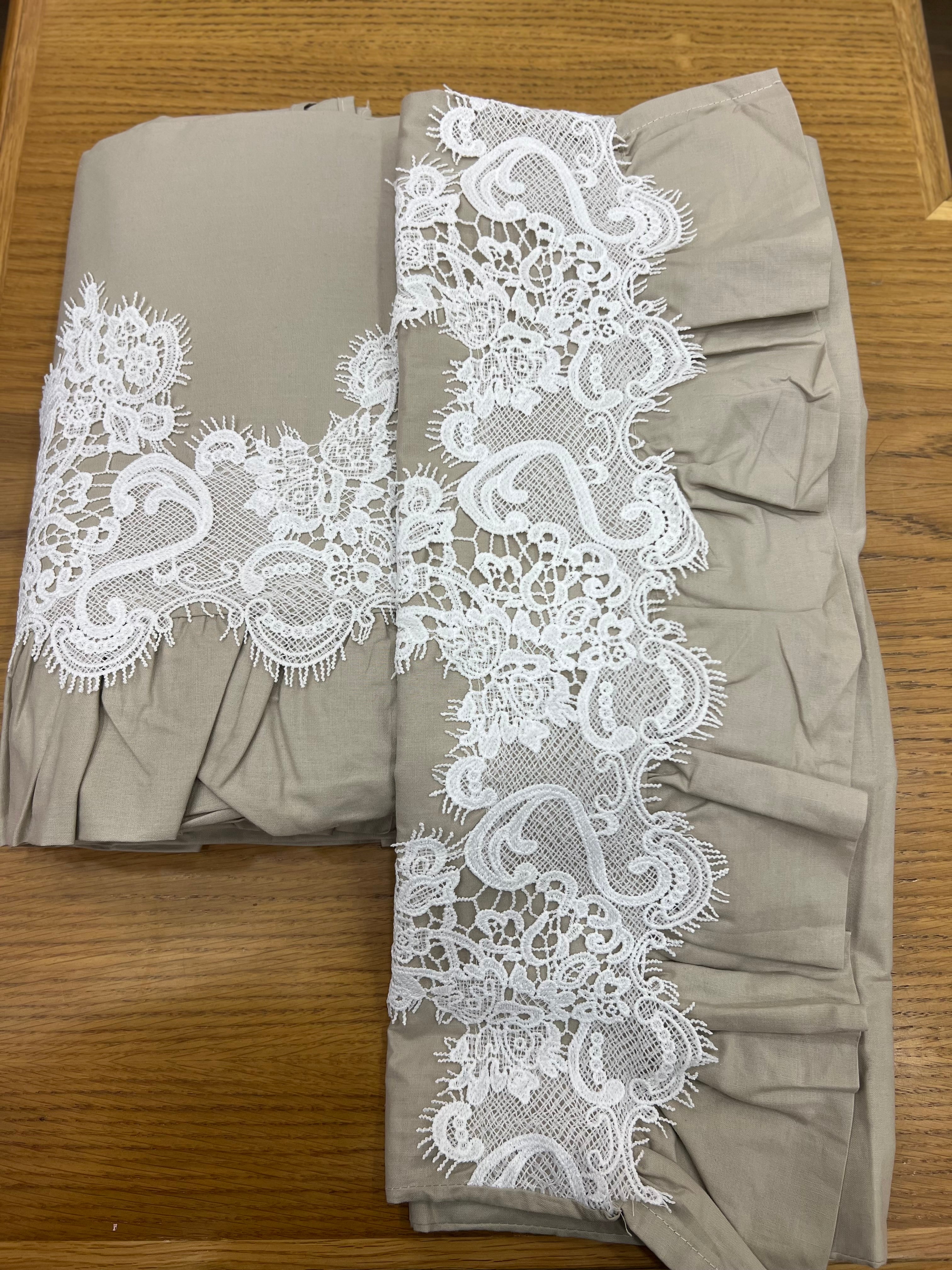 Lenzuola pizzo romantico e volant