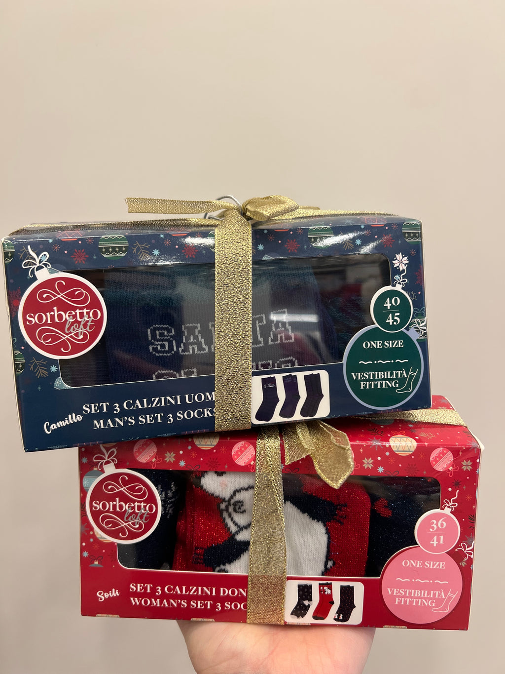 Set calzini natalizi uomo e donna