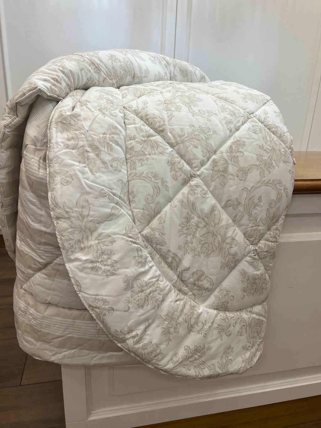 Trapunta in percalle di cotone double-face