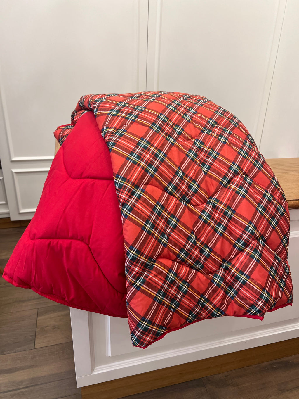 Trapunta matrimoniale double-face tartan