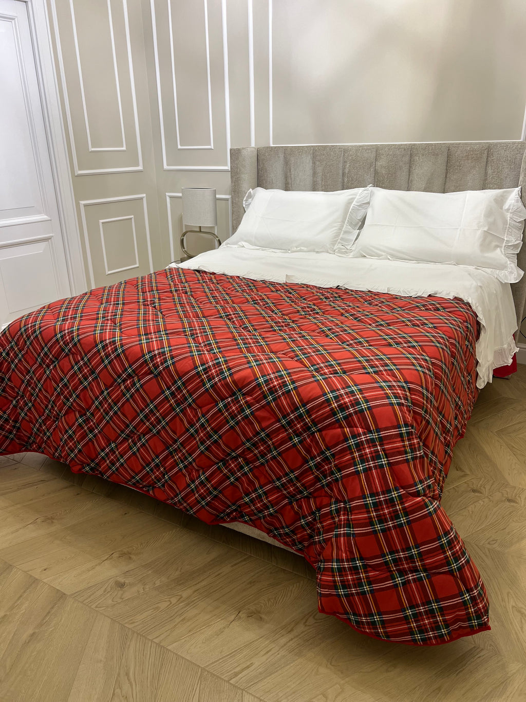 Trapunta matrimoniale double-face tartan