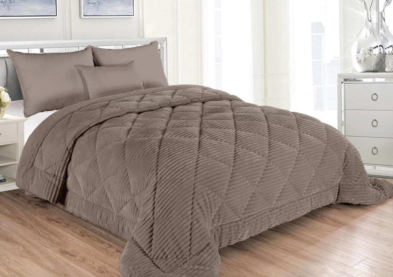 Trapunta ciniglia rigata piazza e mezza