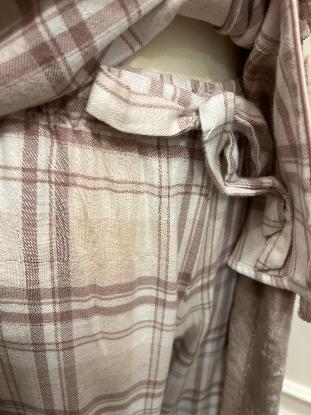 Pigiama in flanella quadri rosa