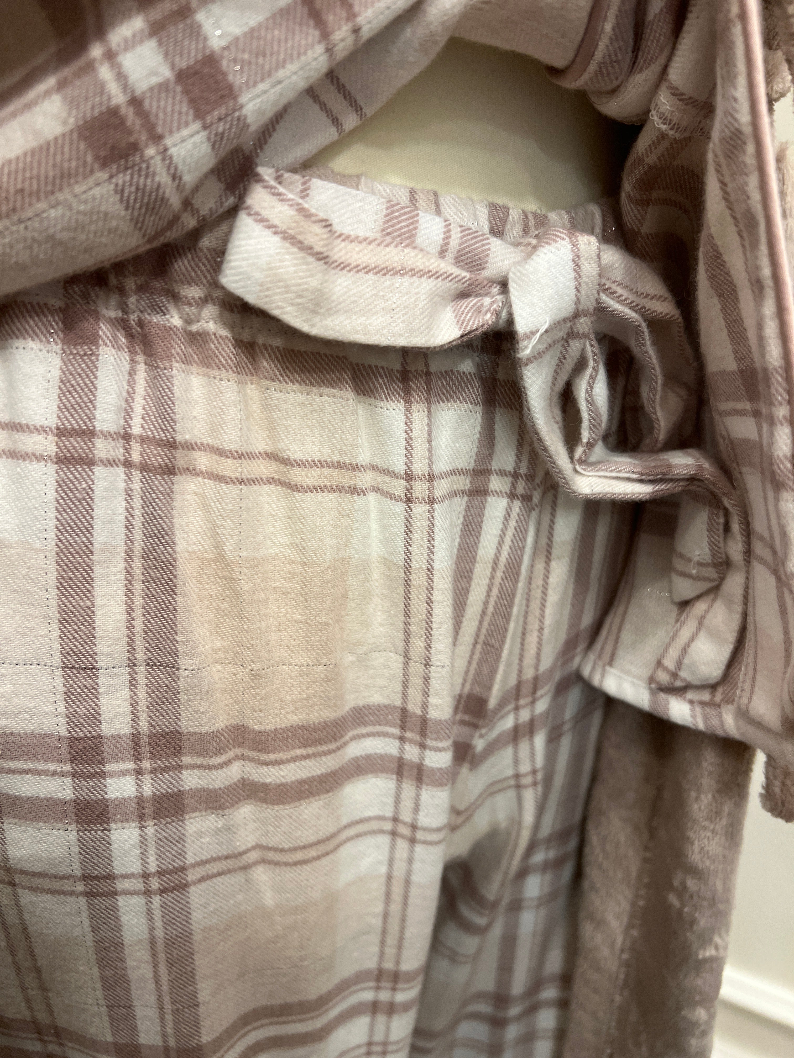 Pigiama in flanella quadri rosa