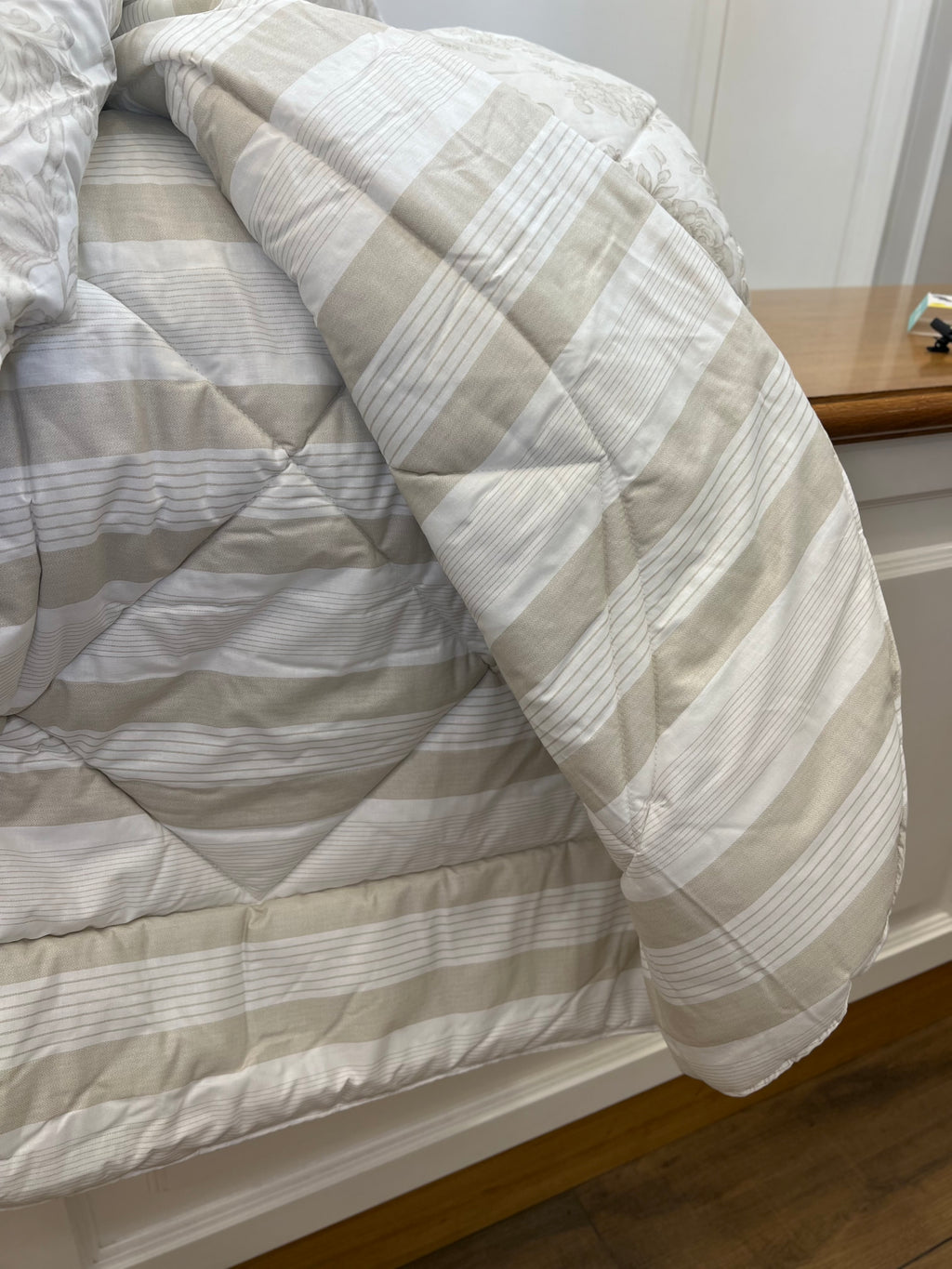 Trapunta in percalle di cotone double-face