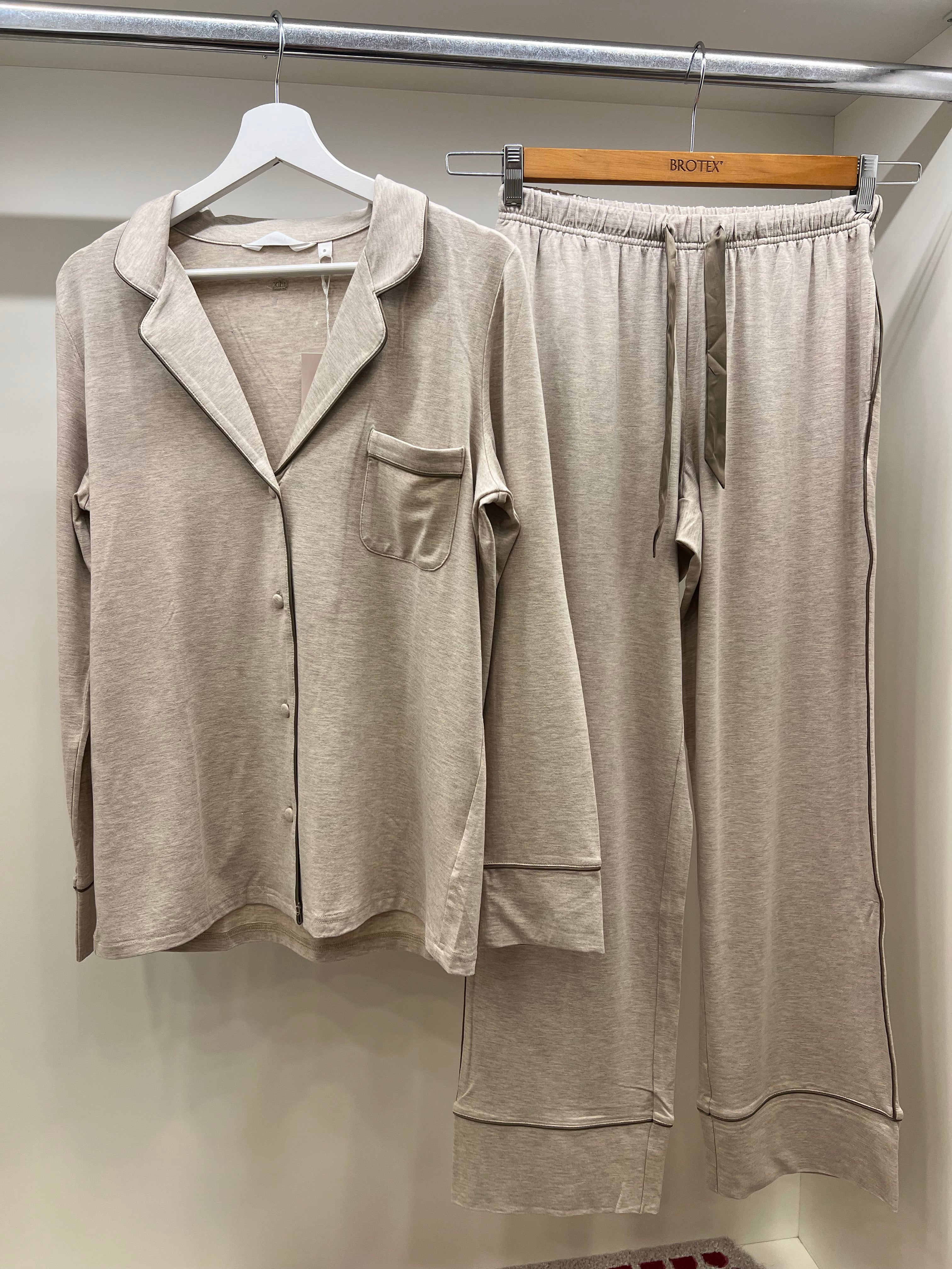 Pigiama donna aperto color melange