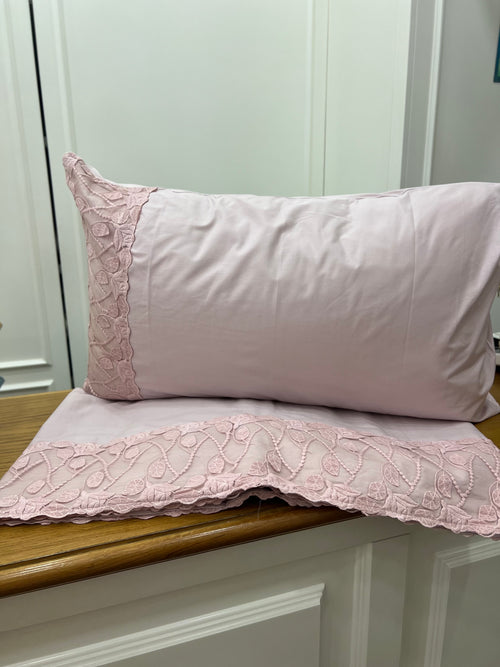 Completo lenzuola pizzo foglie