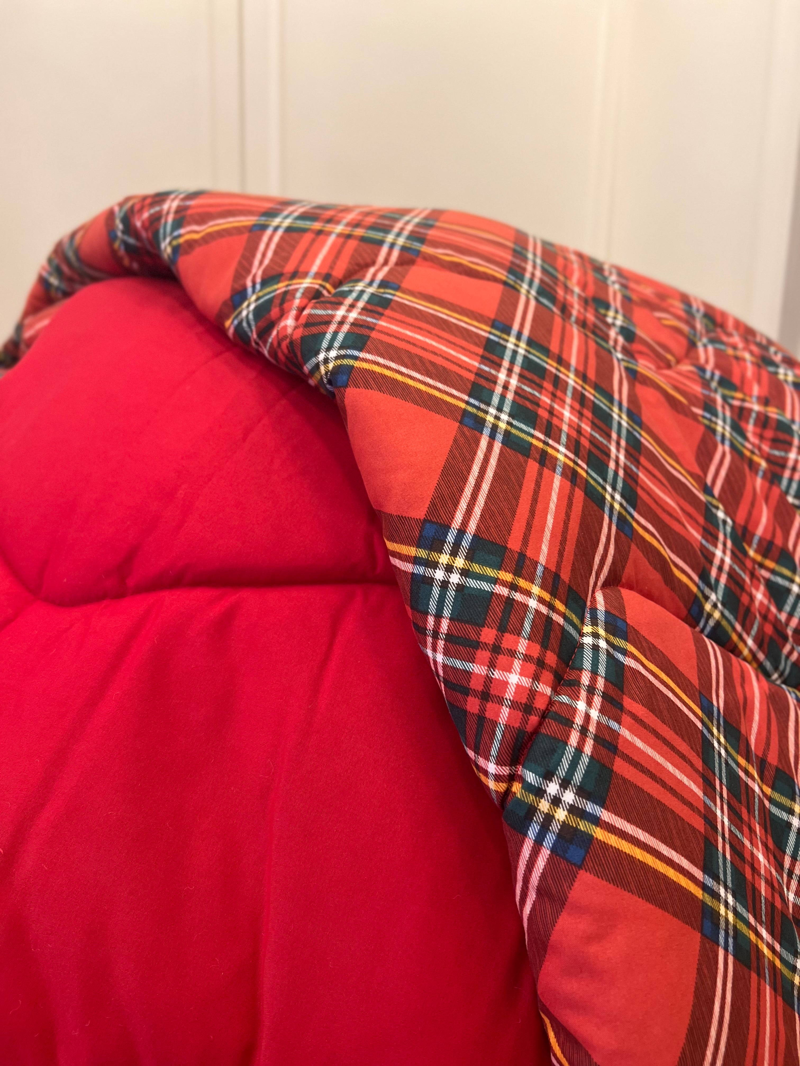 Trapunta matrimoniale double-face tartan