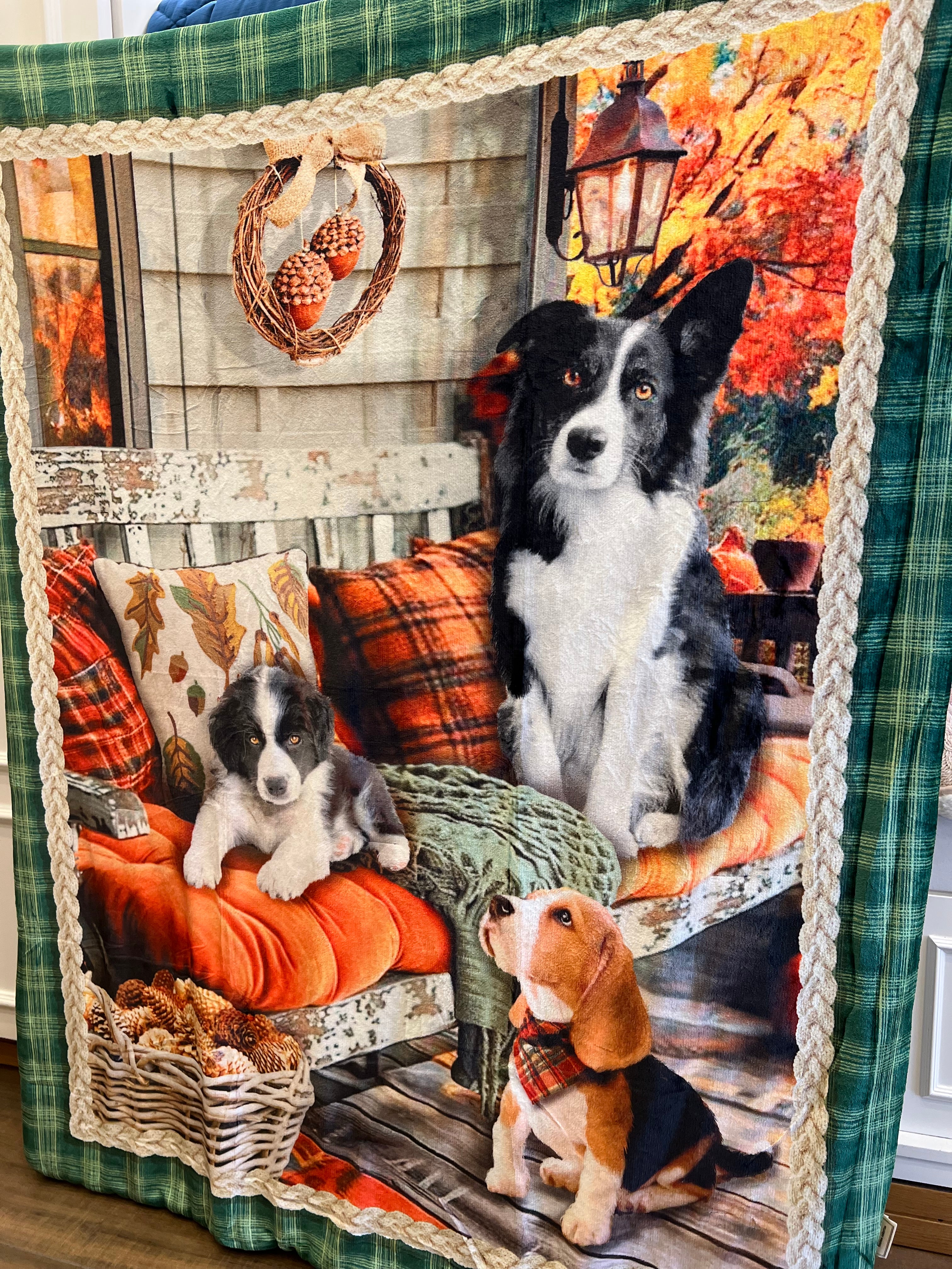 Plaid imbottito con stampa cuccioli