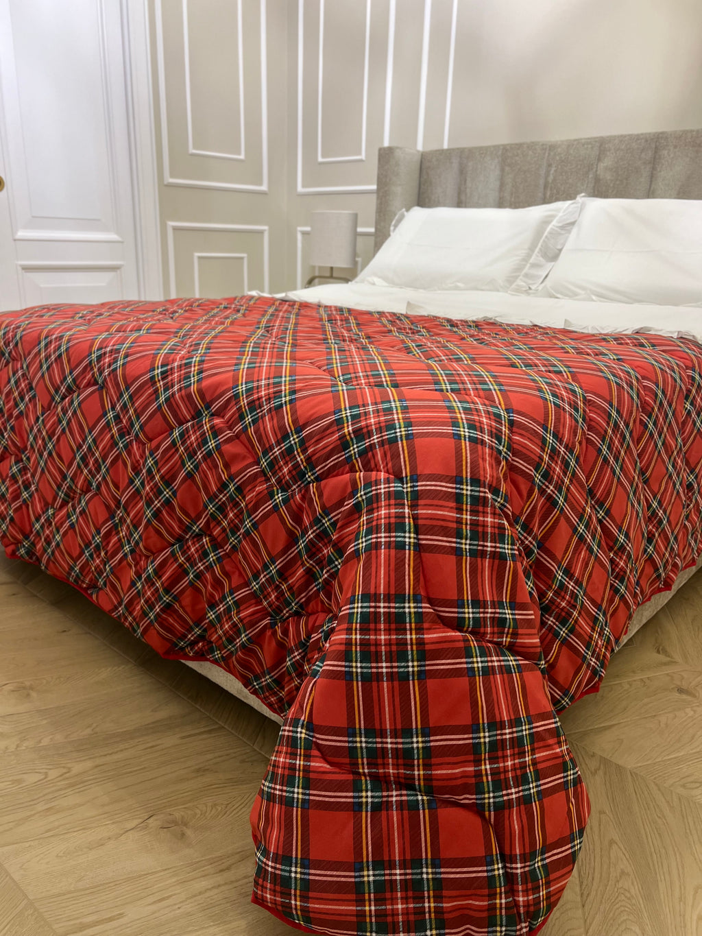 Trapunta matrimoniale double-face tartan