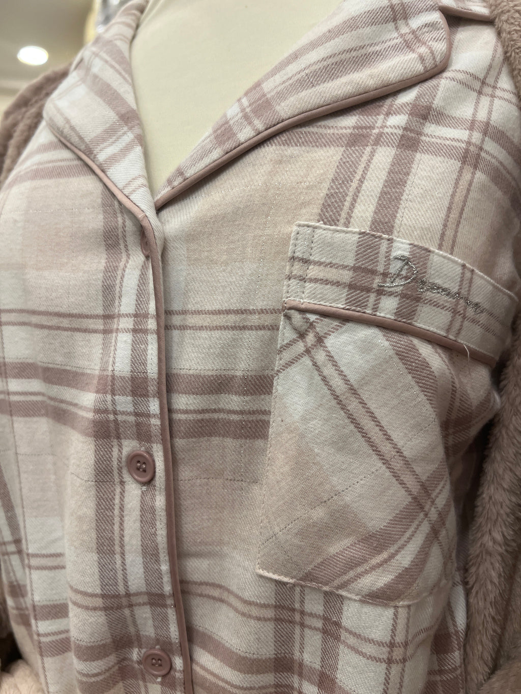 Pigiama in flanella quadri rosa