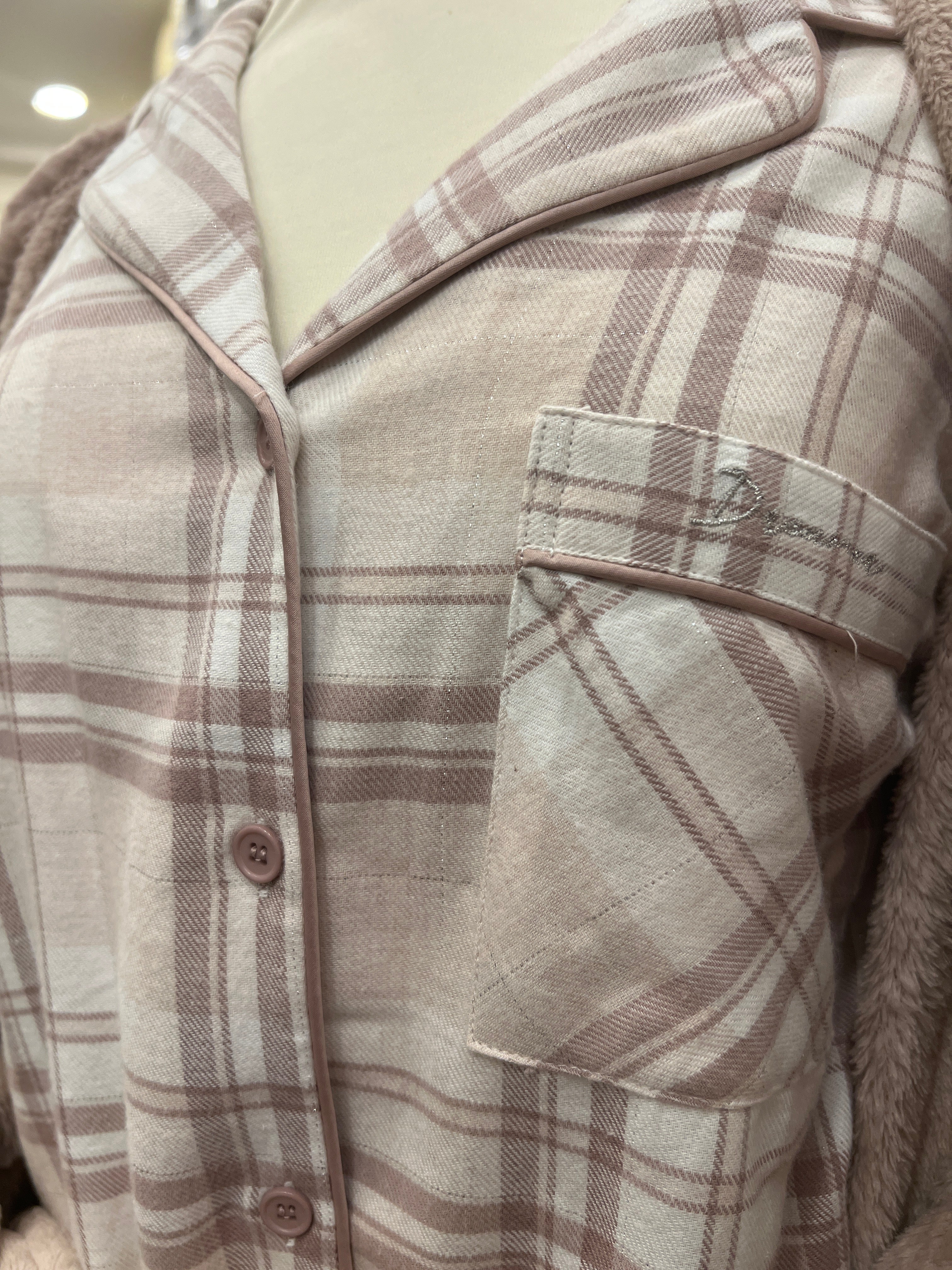 Pigiama in flanella quadri rosa