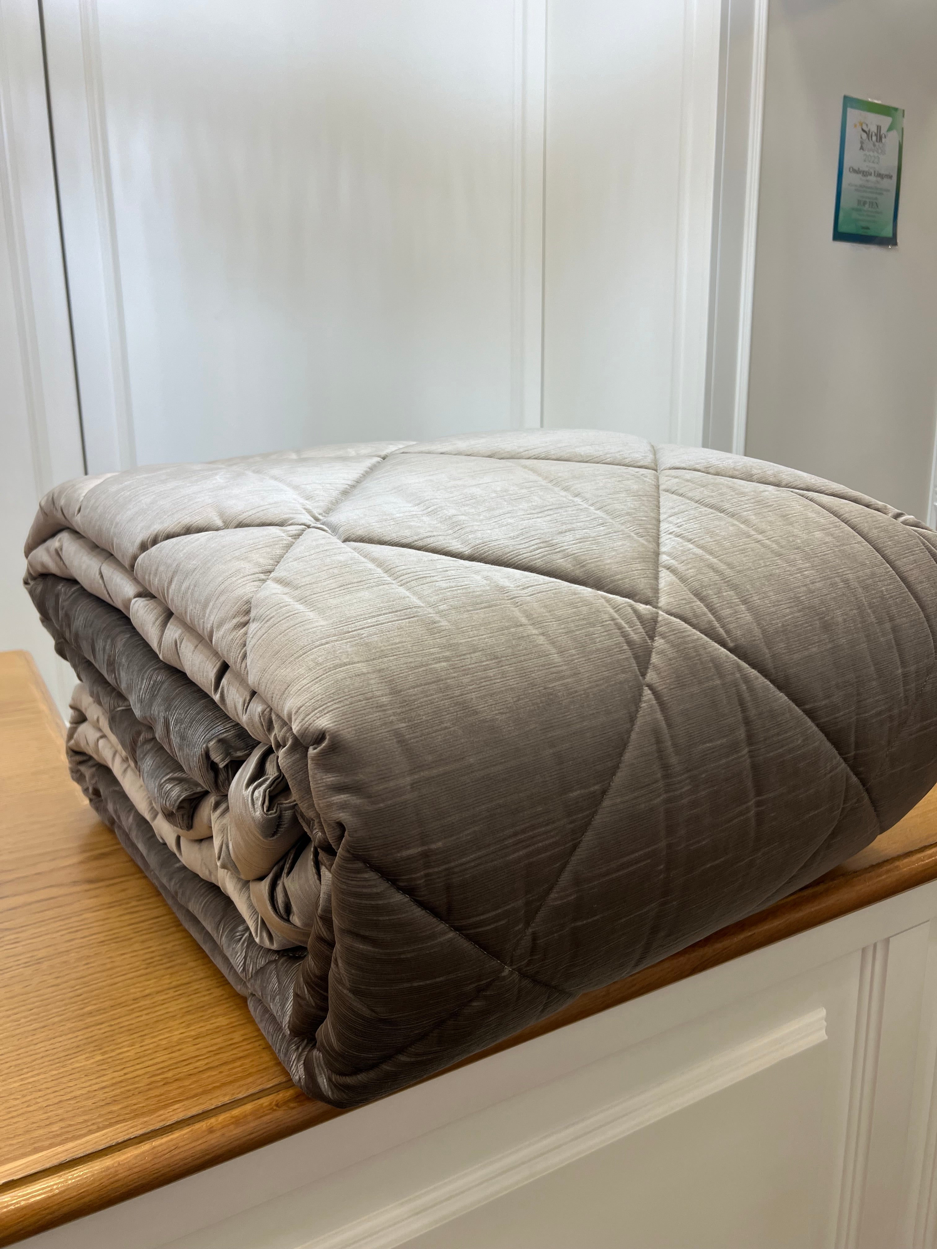 Trapunta in velluto fiammato