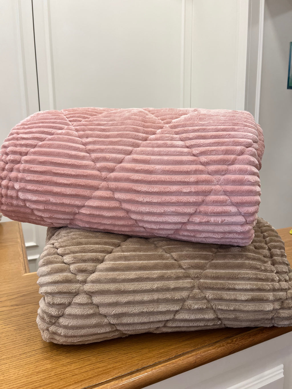 Trapunta in ciniglia rigata matrimoniale