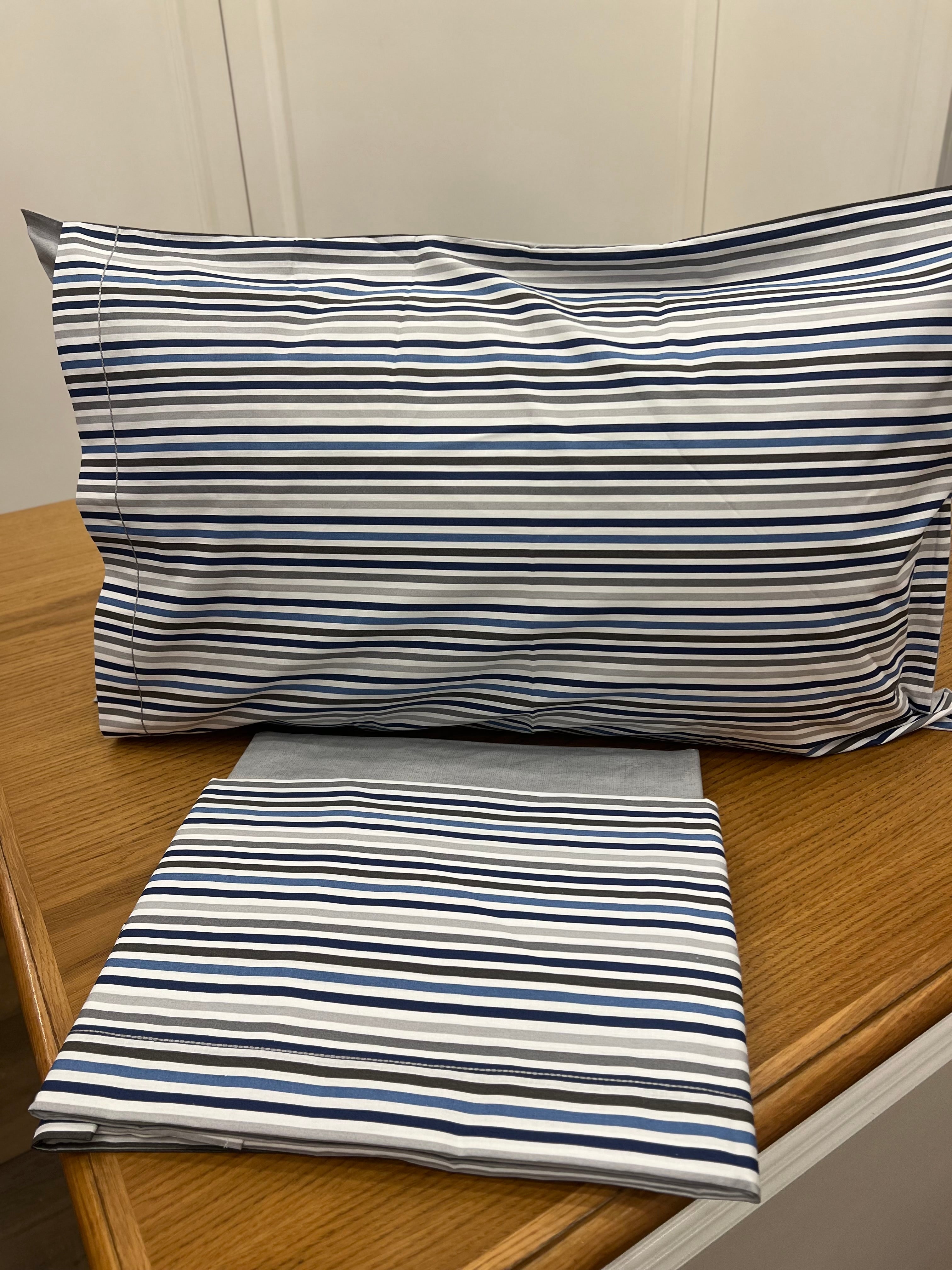 Lenzuola righe matrimoniali