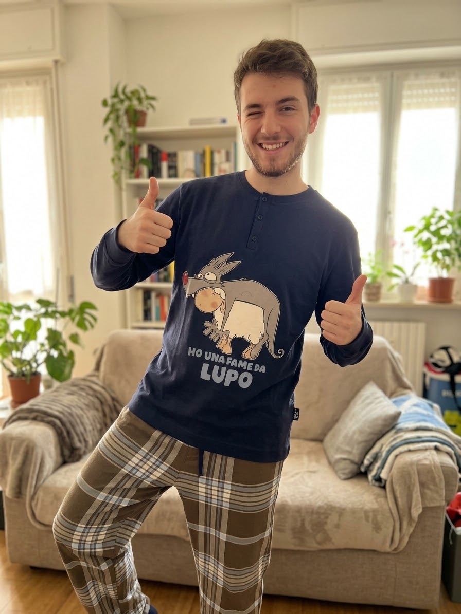 Pigiama uomo happy lupo
