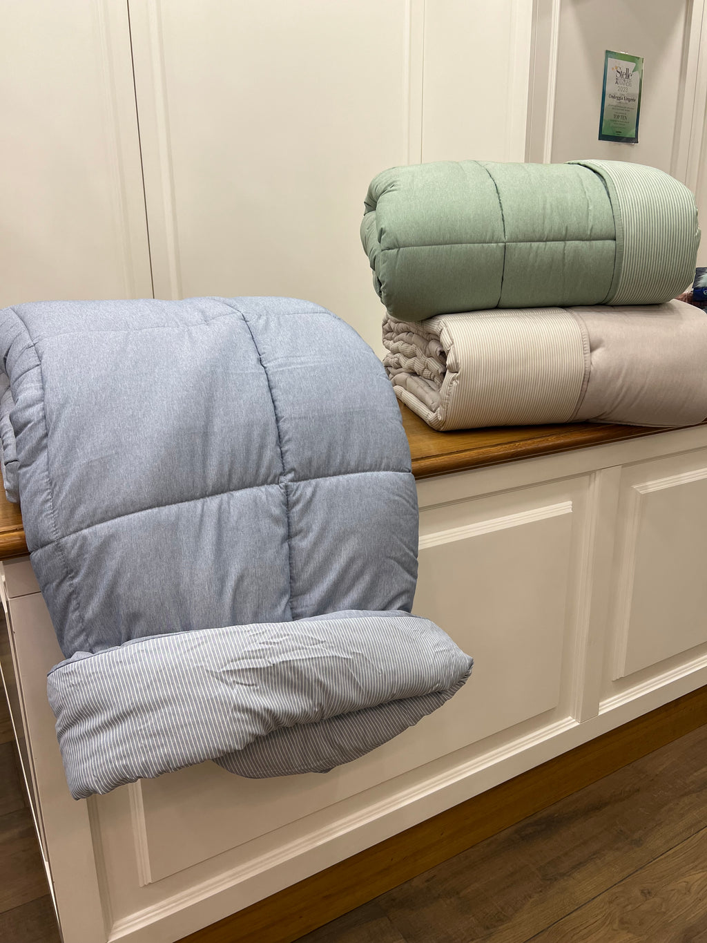 Trapunta piazza e mezza double-face righe