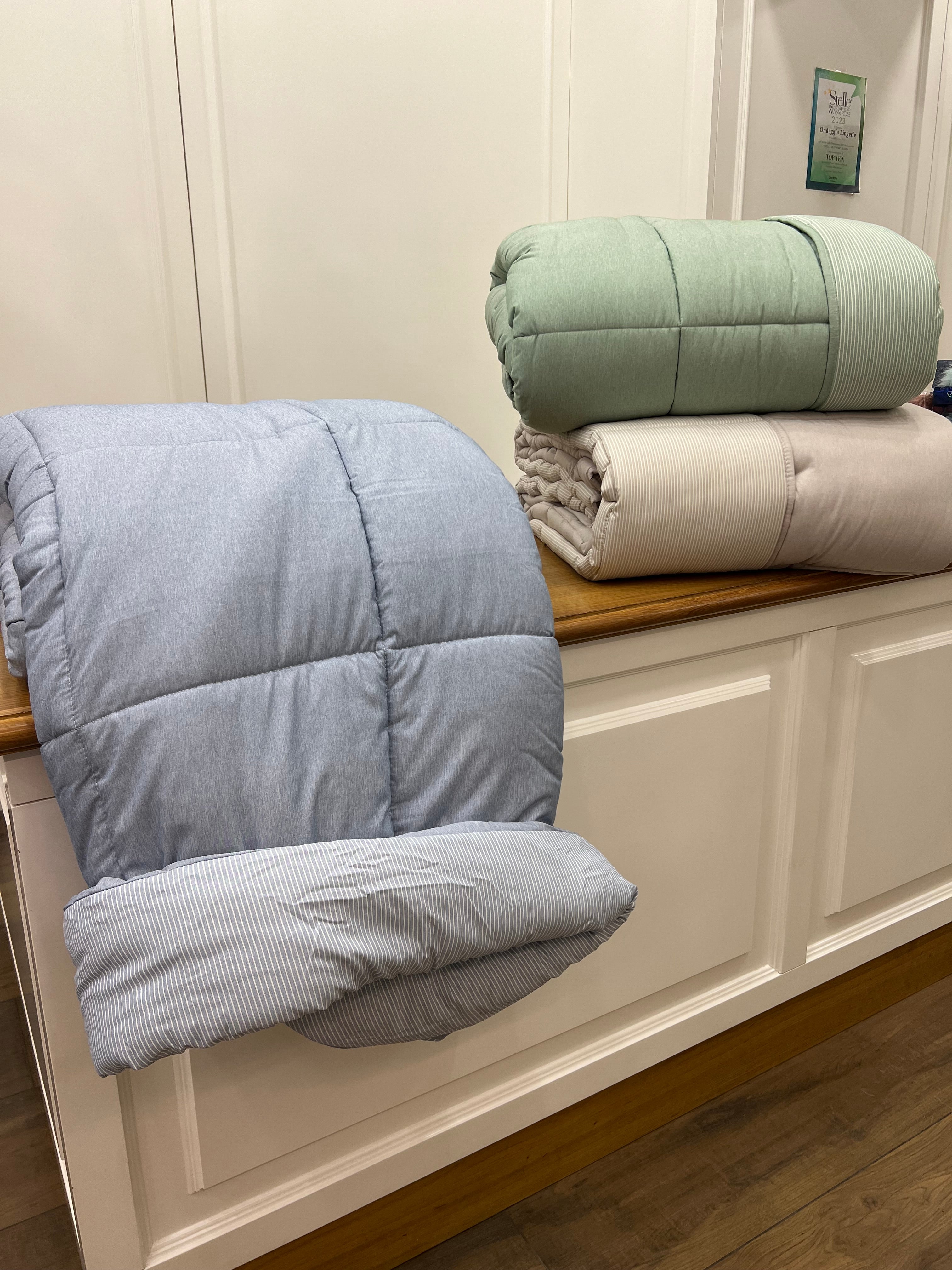 Trapunta piazza e mezza double-face righe