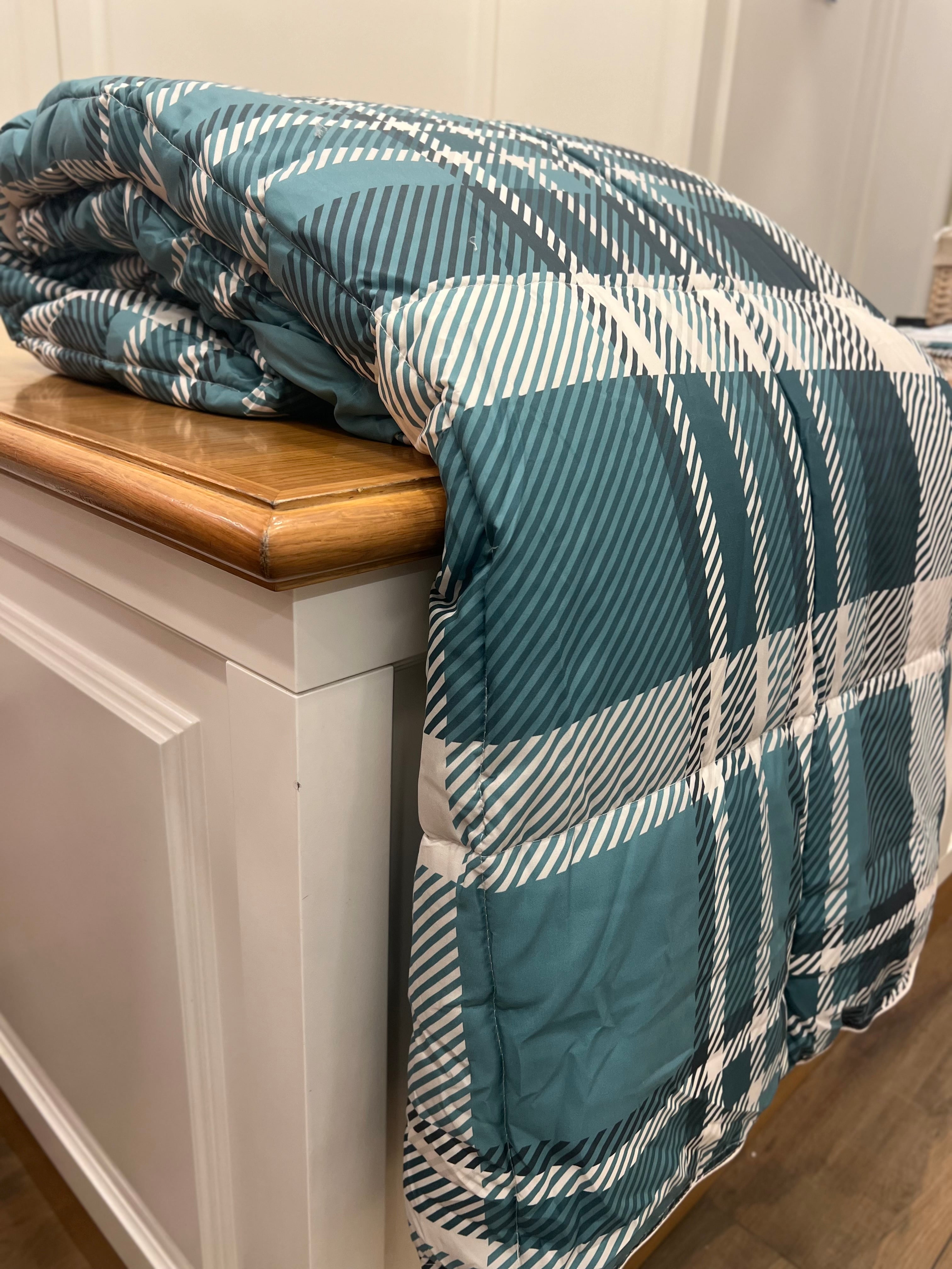 Trapunta piazza e mezza a quadri