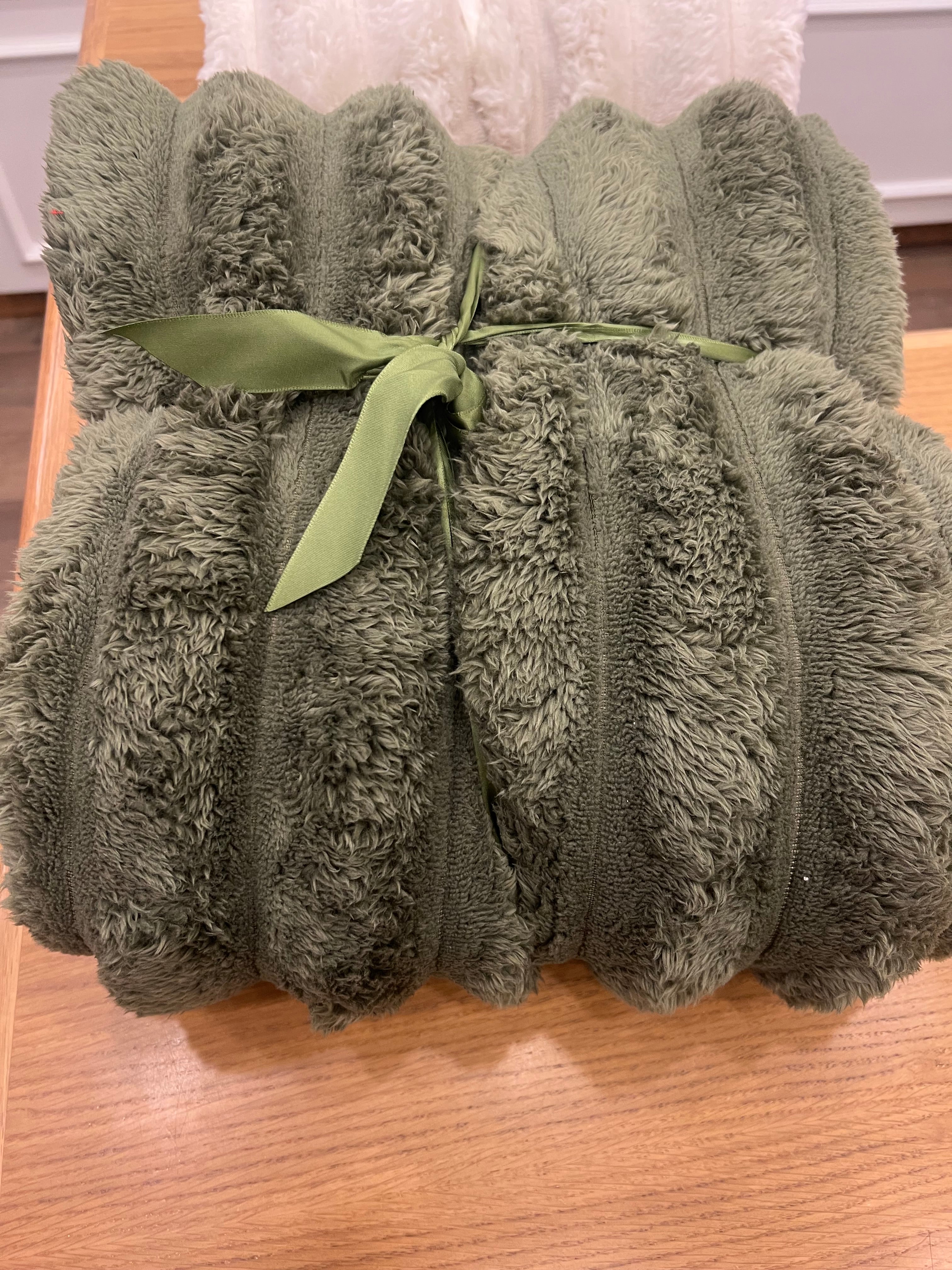 Plaid coste larghe effetto pelliccia