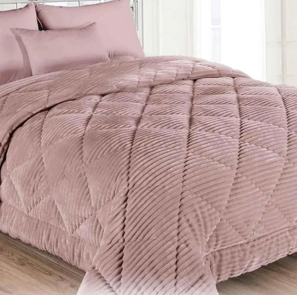 Trapunta in ciniglia rigata singola