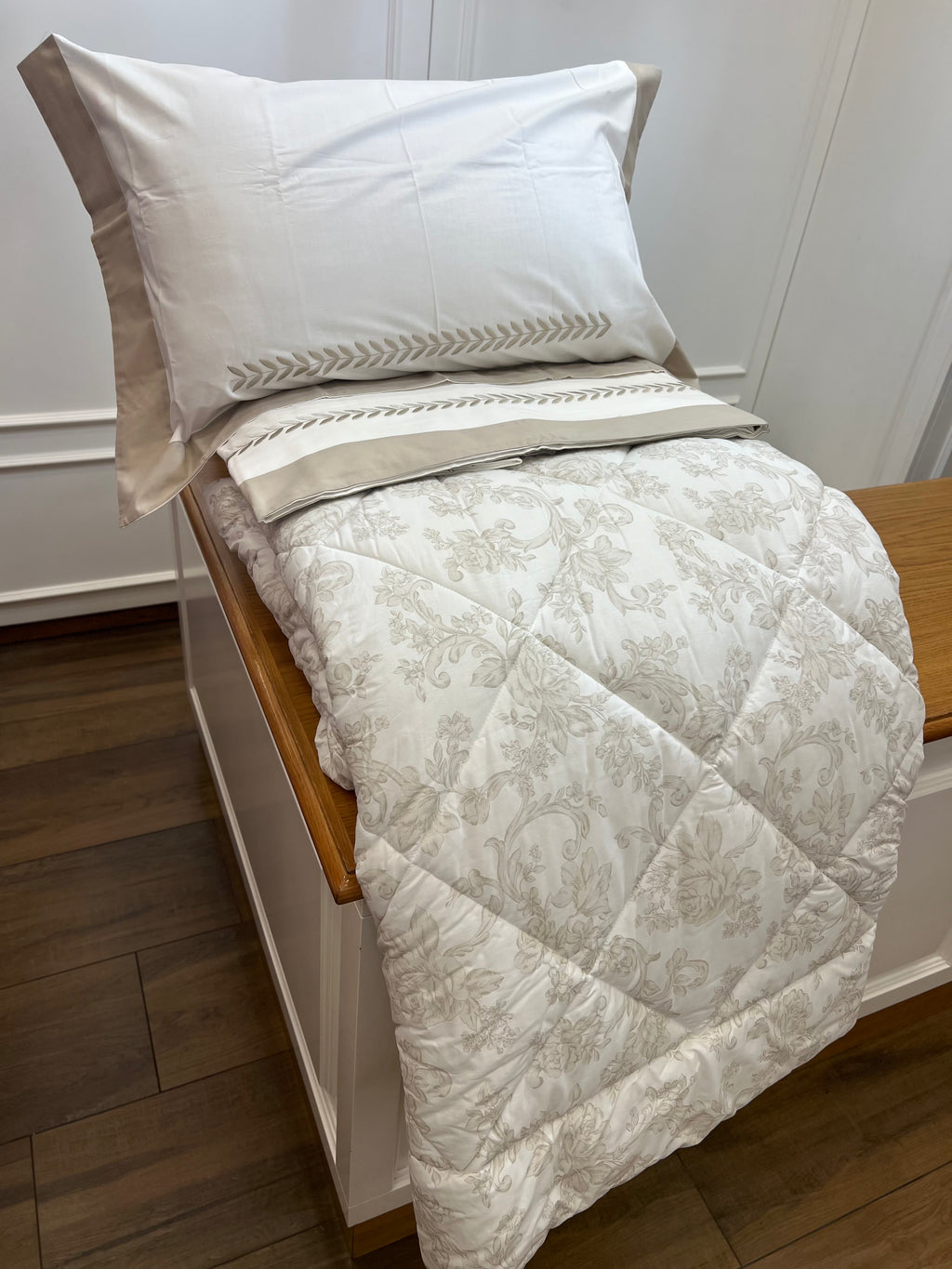 Trapunta in percalle di cotone double-face