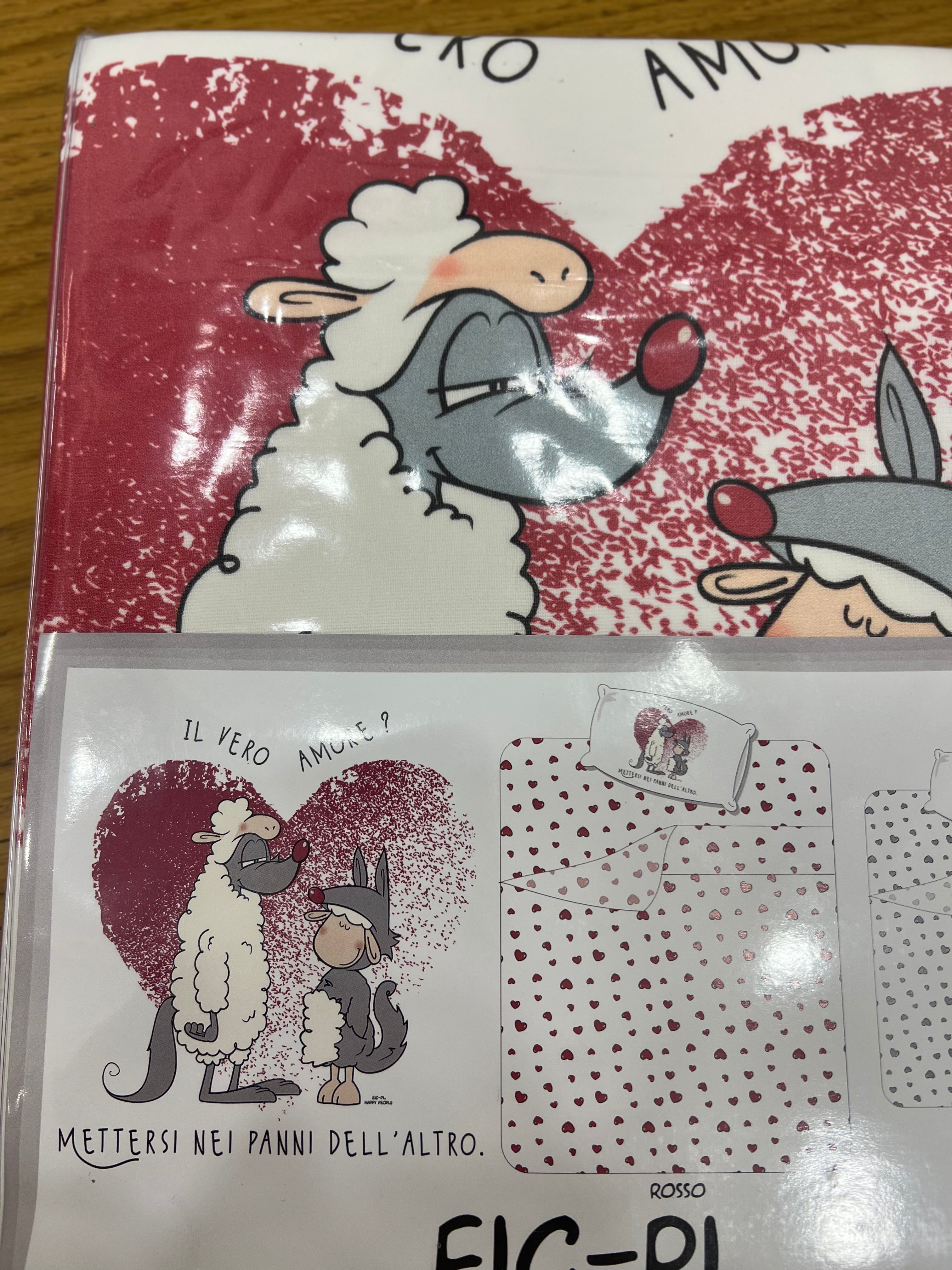 Completo lenzuola piazza 1/2 cuori