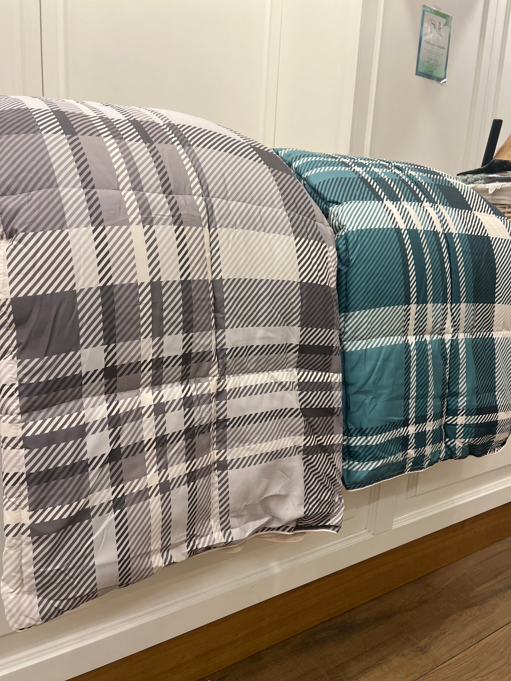 Trapunta piazza e mezza a quadri