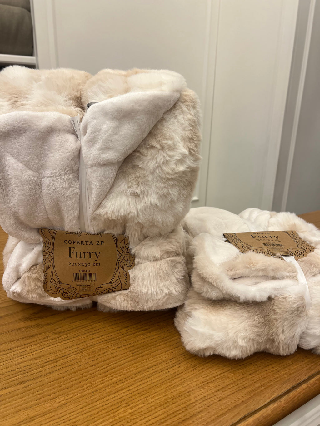 Plaid matrimoniale pelliccia Furry